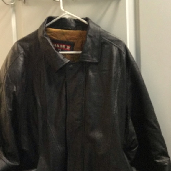 MENS PHASE 2 LEATHER BOMBER JACKET - Picture 3 of 4